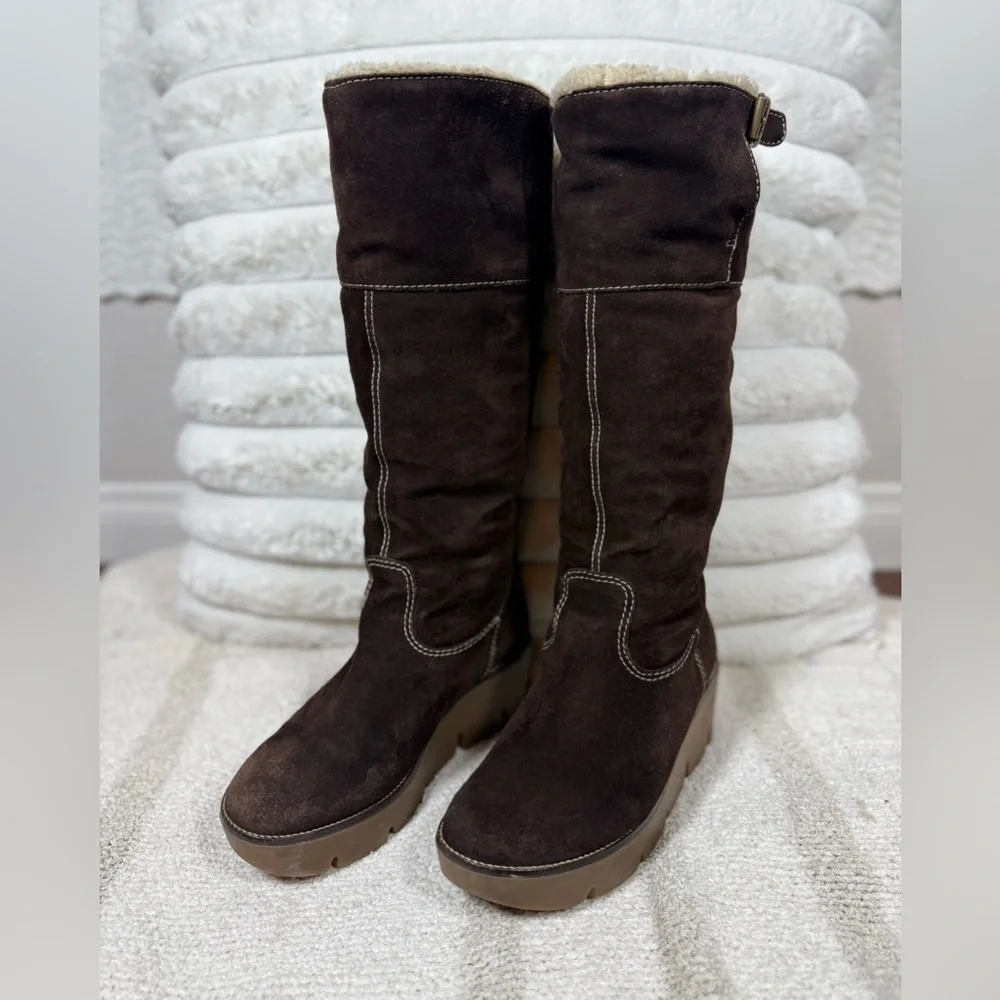 Michael Kors Dark Brown Over the Knee Boots Suede